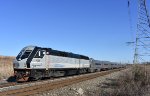 NJT Train # 1221 with PL42AC # 4008 on the point crossing Disposal Rd